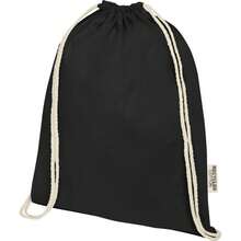 Generic Oregon Cotton Drawstring Bag (Solid Black) - Black - View 3