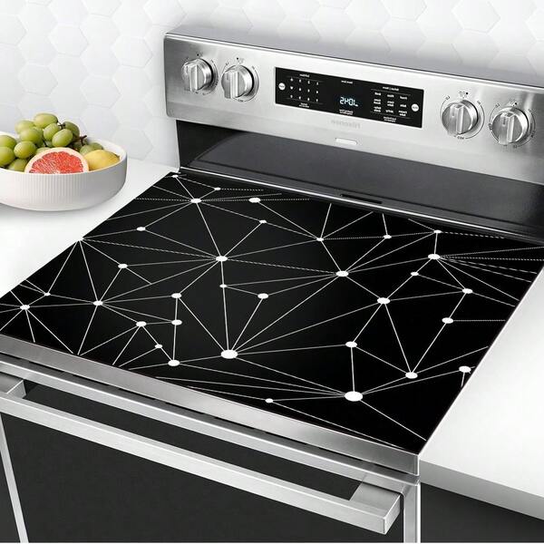 Tapis de cuisinière, tapis d'égouttage minimaliste, tapis de plan de travail, tapis de séchage de la vaisselle, tapis résistant à la chaleur, résistant aux rayures, facile à nettoyer, convient pour la cuisinière, le plan de travail, le placard, le lave-vaisselle, la machine à laver, le sèche-linge, la plaque de cuisson à induction et la table à repasser, protecteur de plaque de cuisson en verre céramique, couvre-plaque de cuisson résistant à la chaleur et aux rayures, antidérapant, tapis pour cafetière, tapis pour machine à café