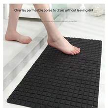 1 قطعة حصيرة استحمام من البي في سي بسيطة وأنيقة، مانعة للانزلاق، قوية الشفط، قابلة للغسل في الغسالة، سهلة التنظيف، تصريف بدون بقايا، للحمام والدش والحوض