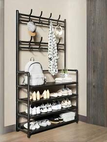 1pc Multi-Functional Coat Rack, Shoe Rack, Storage Rack, Movable And Easy To Assemble, Suitable For Living Room, Entrance, Bedroom, Study, Office, Holiday Gift, Valentine's Day Gift, Children's Gift