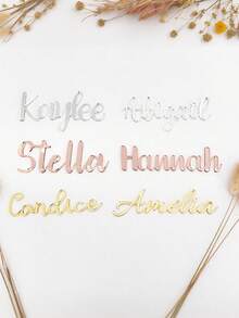 Customized Acrylic Name Plates | Personalized Wedding Table Decor | Customizable Acrylic Guest Name Cards | Elegant And Durable Acrylic Name Plates, Suitable For Wedding Receptions, Birthday Parties, Anniversaries, Baby Showers, Engagements, Graduations, Dinners | Modern And Stylish Table Decor, Suitable For Restaurants, Banquets, And Other Occasions - Gold - View 8