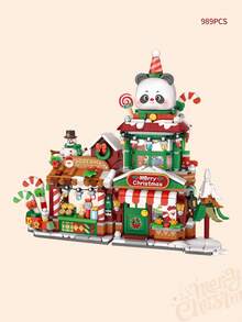 LOZ Christmas Building Block House, Coffee Shop Building Block Model, Panda Grocery Store Assembly Building Block Toy, Collectible Souvenir, Best Holiday Gift For Boys And Girls, Christmas Gift, Halloween Gift, Birthday Gift - Multicolor - View 13