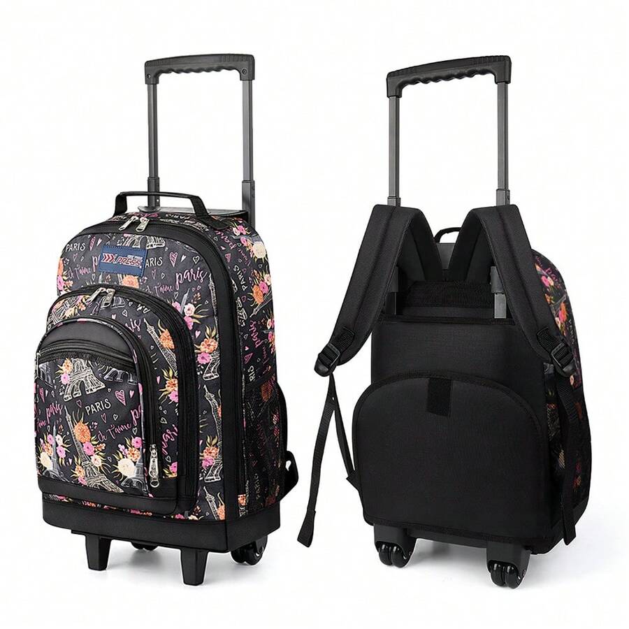 NEW YORK XPRESS 2 In 1 Carry On Travel Backpack 20" Rolling Backpack For Women Men With Wheels & Telescopic Handle For Work Weekend School & Short Trips - PAPS-FLORAL - 查看 1