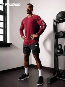 Boyfriend-Stil Herren Stier-Muster & Buchstaben Gurtband Lässig Shorts, Fitnessbekleidung, schwarze Gym Shorts, Athletische Shorts Schwarz, Herren Gym Shorts