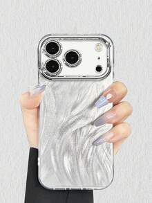 Minimalistische Telefonhülle aus silberner Federgaze im koreanischen Stil für iPhone 17 Pro Max 17 Air Advanced, All-Inclusive-Schutzhülle gegen Herunterfallen - Transparent - Übersicht 6
