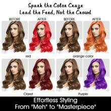 GOIPLE One-Time Hair Dye Wax, Long-Lasting Temporary Hair Dye Wax, DIY Hair Dye Cream, Easy To Wash, Hair Dye Mud, Suitable For Skin, Hair, Beard, Daily, Party, Cosplay, Halloween, Unisex (Black/White/Purple/Purple Pink/Orange/Blue/Purple/Red/Yellow/Dark Gray/Green) - 彩色 - 查看 6