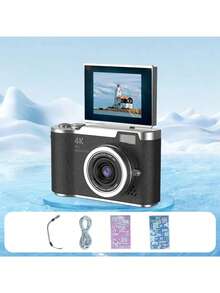 Nueva cámara digital HD - Operación con un solo botón, fácil de tomar fotos y grabar videos, para principiantes que comienzan a usar una máquina con tarjeta CCD, regalo sorpresa para amigos, opción de usar tarjeta de memoria de 32G para almacenamiento directo, uso portátil multicolor - 1 pieza - Multicolor - Ver 15