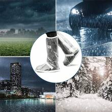 Protector de Zapatos Impermeable Cubiertas de Zapatos a Prueba de Agua Lluvia Nieve Cubrebotas con Cremalleras Resistentes y Tacones Reflectantes para Hombre o Mujer -Exteriores Bicicleta Motocicleta Cubrebotas Viaje Antideslizante Reutilizable Botas Cubierta - Transparente - Ver 8