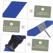 Cinturón de Números de con 6 Bucles de Gel, 2 Pcs Cinturón de Carreras de Triatlón, Cinturón Elástico para Correr con Tiras Reflectantes, Ajustable, para Triatlón, Maratón (Negro) - Negro & Azul - Ver 4