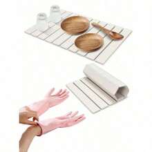 1 pièce Tapis absorbant pliable en gel de silice - Tapis de séchage de vaisselle multifonctionnel pour la cuisine, dessous de verre et protection anti-éclaboussures pour le comptoir de salle de bain, décoration d'intérieur à séchage rapide, excellent cadeau pour la fête des mères