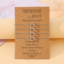 2 件不锈钢挚友手链心形结配对手链，适合闺蜜友谊长距离手链，适合闺蜜姐妹情侣生日圣诞节珠宝礼物 - 銀色 - 查看 8