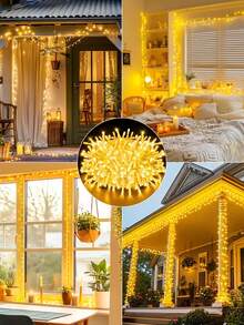 1pc 4.9/9.8/14.7/19.6/32.8/49.2/65.6ft. Home Decor Led Fairy String Lights,Battery/USB Powered,Courtyard,Trees,Bedroom Decorative Light String,Suitable For Wedding Birthday Party Hanging Window Decor Lights, Garden Yard Decoration Lights,Indoor Living Room Wall Decoration Lights,Christmas Tree Decoration Lights String - Yellow - View 9