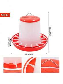 1/1.5/3/5/9公斤容量自动鸡饲料和饮水器，家禽喂食和饮水设备，适用于鸡、鸽子、鹌鹑、农场动物饲料/水桶，无人值守喂食和饮水设备