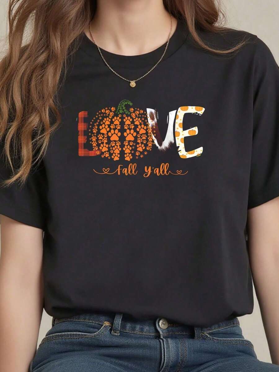 100% Algodón Unisex Bendiciones de la Cosecha de Otoño Camiseta de Calabaza de Acción de Gracias Camiseta de Hombre Camisetas Gráficas Tops Cortos Conjuntos Tops-Camiseta - Negro 12 - Ver 1
