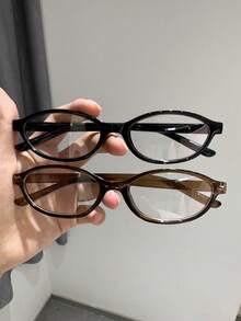 2/3/4pcs Women's Cute Small Oval Fashion Glasses, Multi-Color Matching, For Writing, Reading, Office, School, Outfit Pairing, Daily Use - Trong sáng - Xem 14