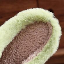 Hauioe Christmas Slippers Cartoon Plush Slippers Winter Soft Green Merry Christmas Gifts - Xanh lá cây a - Xem 3