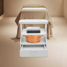 Beauty Salon Nail Or Foot Bath Spa Portable Esthetician Trolley Cart For Foot Rest Pedicure Manicure Funiture Massage Table Salon Supplies - 白色 - 查看 5