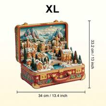 Suitcase Scenery-Christmas Wooden Puzzle, Asymmetrical Animal Shaped Wooden Jigsaw Puzzle Toy, Unique Party Game Gift, Decorative Art Painting, Tabletop Magic Puzzle, Creative Children's Educational Puzzle, Holiday Gift, Adult Wooden Puzzle, Christmas Gift, Back To School Gift, Birthday Gift (2D Puzzle)