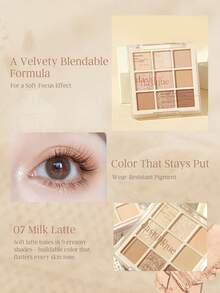 Dasique Eyeshadow Palette, High Pigmentation, Long-Lasting, Easy To Apply, Smooth, Vegan, No Animal Testing, Charming Rose Color, Fashion Makeup, Gift For Women, Back To School, Wedding Bride, Summer, Valentine's Day, Vacation - 07 Milk Latte - 查看 5