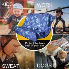 LoyaGour Back Seat Cover For Car Trucks Van SUV,Waterproof Rear Bench Towel Seat Covers For Dogs And Kids,Automotive Backseat Protector (Conch Shells Starfish) - MàuJ - Xem 6