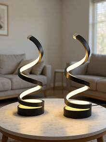 2 pezzi Lampada da scrivania a LED a spirale moderna, lampada da comodino dimmerabile con 3 modalità di colore per camera da letto, lampada da scrivania a spirale con luminosità regolabile per soggiorno, studio, decorazione della stanza, include lampadina LED