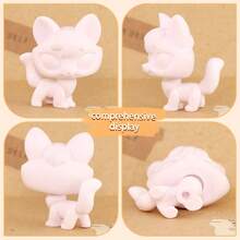 3pcs Mini Pet Toy White Base Deer Wolf Cat Fox #634 Baby Husky Wolf ,Custom DIY White Mold Blank Base For Lps Pets - White - View 5
