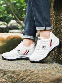 Zapatillas deportivas casuales de moda para hombre con suela gruesa, tenis de hombre, tenis para hombre, que ofrecen comodidad, resistencia al deslizamiento y durabilidad, botas vaqueras - Blanco - Ver 2