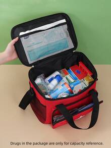 1 trusă de prim ajutor cu buzunare multiple, capacitate mare, trusă de prim ajutor pentru casă și călătorie cu curea de umăr și trusă de prim ajutor pentru sporturi în aer liber, care poate fi purtată în călătorii. - Albastru marin - Vizualizare 4