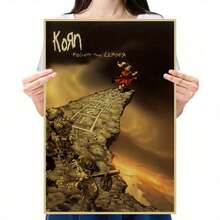 Póster de papel vintage clásico de Korn, impresión de arte de pared retro para dormitorio, dormitorio, cafetería - sin marco, orientación vertical, tema musical