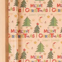 1pc 300x43cm Christmas Gift Wrapping Paper With Reindeer, Santa Claus, Christmas Tree Patterns, Gift Packaging Decoration Paper, Christmas Wrapping Paper, DIY Gift Decoration, Handmade Packaging Paper, Easy To Protect Items, Gift Box Filling, Party Decoration - Christmas Style Design, Durable Packaging, Holiday Packaging, Holiday Decoration