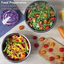 Juego de TazonesBowls de Piezas, Cuencos para Mezclar con Tapas Hermticas, Bowls de Acero Inoxidable para Cocina, Parte Inferior de Silicona Antideslizante, tamaos - Juego de Tazones/Bowls de 7 Piezas - Ver 7