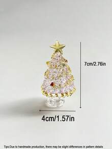 1pc Colorful Mini Crystal Christmas Tree Crafts Decoration,For Christmas Miniature Scene Decor,Mini Tabletop Decor,Car Center Console Decoration,Christmas Home Decor,Parties Atmophere Decor,Festival Christmas/Thanksgiving/New Year Gift,Christmas Stocking Fillers,Office Desk Decor,Pink Christmas Decorations,Christmas Table Decoration,Stocking Fillers