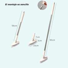 LEIDSANY Cepillo de Limpieza con Retráctil Largo y Cabezal Ajustable 180 Grados - para Cocina Baño Pisos Jardín Estacionamiento - Marron Claro - Ver 11