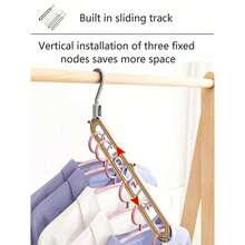 2pcs/4pcs 9-Hole Multi-Functional Rotating Folding Clothes Hanger With Storage Shelf, Decorative Organizer For Dresses, Pants, Shoes, T-Shirts, Jeans, Winter Clothes, Dresses