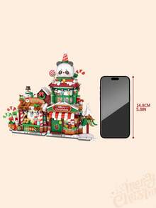 LOZ Christmas Building Block House, Coffee Shop Building Block Model, Panda Grocery Store Assembly Building Block Toy, Collectible Souvenir, Best Holiday Gift For Boys And Girls, Christmas Gift, Halloween Gift, Birthday Gift - Multicolor - View 5