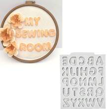 1 pieza Molde de silicona con textura de tela y fondo redondo en forma de letra, molde para caramelos de goma, herramienta para decorar pasteles, molde para chocolate, manualidades de azúcar, utensilio de cocina - Molde para gominolas y fondant - Gris Claro - Ver 9