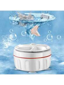 1 piezas Mini Lavadora USB Spinning Turbo Lavadora Portátil, Lavadora Portátil, Ultrasonic Turbo Mini Lavadora (con ventosa) Para Calcetines Ropa Interior Limpieza Vajilla Viajar Casa Negocios Viajar - Blanco - Ver 1