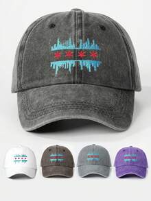 1st dambroderad 5-uddig stjärntvättad hästsvans nödställd baseballkeps, solskyddande fritidshatt Lämplig för vår/höstresor, strandsemester, solhatt för män, Y2K-stil ungdomshatt - broderi - Visa 19