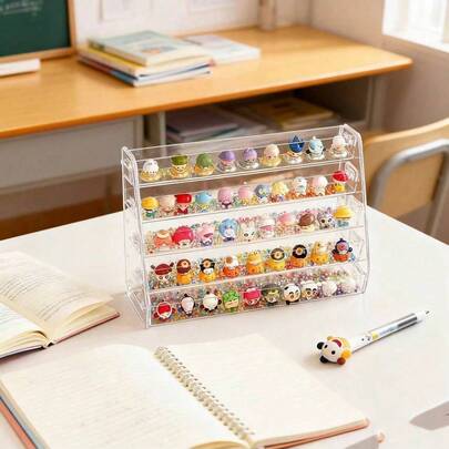 1 pieza Organizador de escritorio multifuncional con 2 cajones a prueba de polvo - Caja de almacenamiento apilable de polipropileno para cosméticos, papelería, accesorios - Gabinete de suministros de laboratorio para lápiz labial, base líquida, brochas de maquillaje, control remoto - Esencial para dormitorio de estudiante