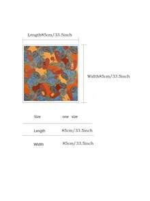 1pc Moonlight Silk Chain Geometric Print Headscarf Bandana 85cm Bandana,Hair Band,Head Band Ideal For Dressing Up Your Look - 橘色 - 查看 6