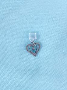 1pc Novetly Metal Rhinestone Double Layer Heart Shaped Pendant Decor Dust Plug Compatible With IPhone Charging Port Type-C Charging Port Data Port Plug, Anti-Dust Plug Compatible With Mi Oppo Vivo Samsang IPhone5-16 Earphone For Party Decoration