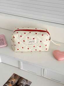 1 pieza Bolsa de cosméticos de gran capacidad para mujeres, bolsa de almacenamiento casual pequeña para damas con cremallera, bolso de embrague de viaje pequeño para mujer, bolsos pequeños