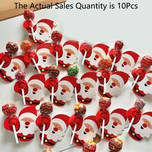 100/50/10 بطاقة حامل لوليبوب عيد الميلاد، بابا نويل، حامل قصب السكر بشكل بطريق، أكياس هدايا عيد الميلاد، هدايا للفصل الدراسي، ديكورات عيد الميلاد، بطاقات أعياد بالجملة للجيران والمعلمين، بطاقات رسائل عيد الميلاد - متعدد الألوان - مشاهدة 10