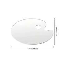 Paleta Pintura Paleta de Pintura acrlica para Artistas, 30x 20, Transparente, Ovalada, Paleta Transparente Antiadherente, Pintura al leo Transparente, fcil de Limpiar, 1 Unidad Blanco - inicial - Ver 2