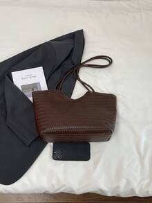 2025 New Large Capacity Simple Shoulder Handbag For Women - Coffee - View 10