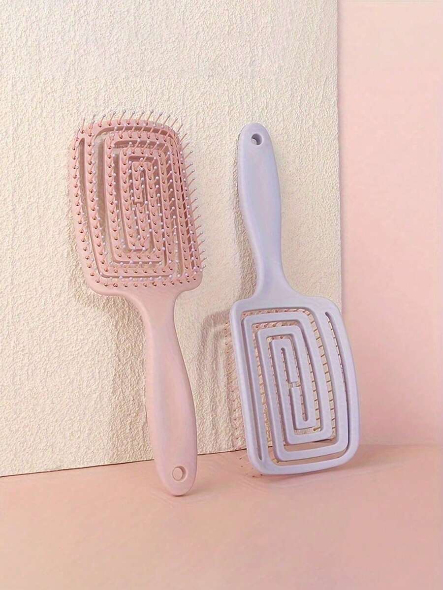 2 piezas/1 pieza Cepillo de masaje flexible de unicolor con diseño hueco, adecuado para hombres y mujeres, peine multifuncional para cabello húmedo o seco, apto para todo tipo de cabello, regalo del Día de la Madre, regalo para amigos, novio y novia, regalo familiar, artículos esenciales de viaje, artículos esenciales de viaje, peinado, peluquería, cepillo de pelo, cepillo para peinado hacia atrás, cepillo de estilo, cepillo para cabello rizado, cepillo de bordes, peine, cepillar el cabello, juego de cepillos de pelo, peinar el cabello, peine para rizos, cepillo desenredante, cepillo de pelo para mujer, cabello, viaje, productos para el cabello, herramientas para el cabello, artículos para el cabello, barbero, accesorios de barbero, barbería, equipo de peluquería