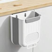 1pc Foldable Trash Can, Wall-Mounted Without Drilling Holes For Home Use, Large-Mouth Kitchen Trash Can With Large Capacity And Multi-Functional Design - Multicolor - View 8