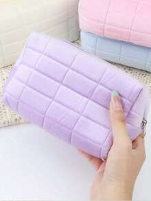 1 szt. Aksamitna kosmetyczka z zamkiem błyskawicznym, damska prosta torba podróżna z zamkiem błyskawicznym, torba plażowa, organizer, uchwyt na szminkę, przenośna kosmetyczka podróżna, duża kosmetyczka podróżna z zamkiem błyskawicznym, wielofunkcyjna torba do przechowywania, niezbędne rzeczy w podróży, niezbędne na rejs, niezbędne rzeczy w akademiku, akcesoria podróżne, akcesoria do domu, odpowiednia do organizacji domu i podróży na świeżym powietrzu, podróże służbowe, wakacje na plaży