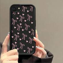 Suitable For IPhone SE (2020) Phone Case Pink Bow Girl Anti-Collision Design Friend Gift Retro Durable Colorful Texture Soft Cute Non-Slip Graffiti Simple Creative Shockproof Lightweight Multi-Functional High-Value Couple Fashion Unique Exquisite Funny Cartoon Pattern  Cute Elegant Anti-Stain Niche Casual Cute - màu đen - Xem 2