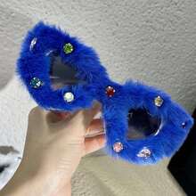 1 Peça Óculos de Plush Olho de Gato, Fofo e Engraçado, Retrô e Fashion, Óculos de Desejo Puro da Garota Quente em Formato de Coração